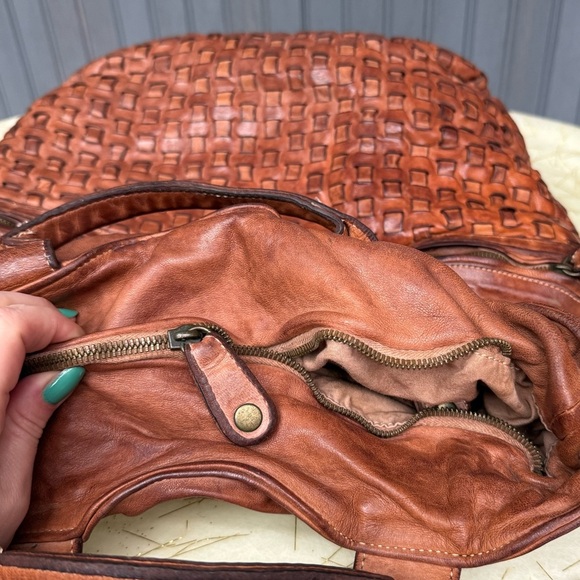 Brown Woven Leather Bag - Picture 6 of 16